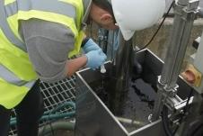 Taking water samples